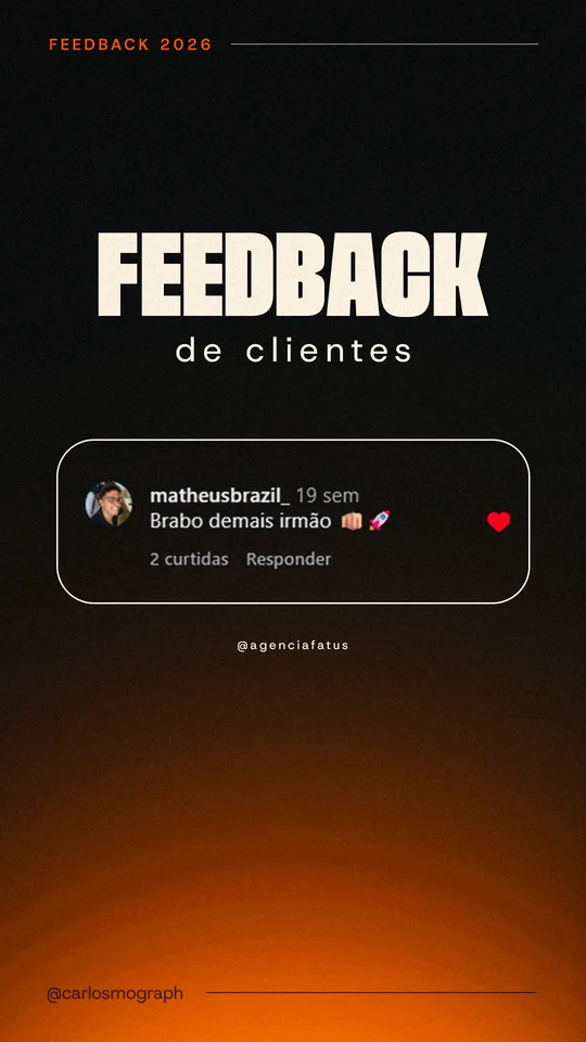 Feedback de cliente — @agenciafatus: Brabo demais irmão